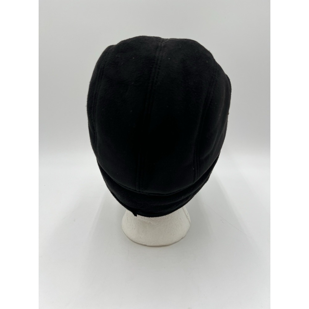 Scala Classics Black Faux Suede Ear Flap Winter Hat Faux Fur Lined Size M - Picture 9 of 14